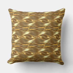 Captivating gold pattern throw pillow