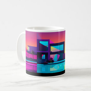 Captivating Illustration of a Building in Pop Art Coffee Mug