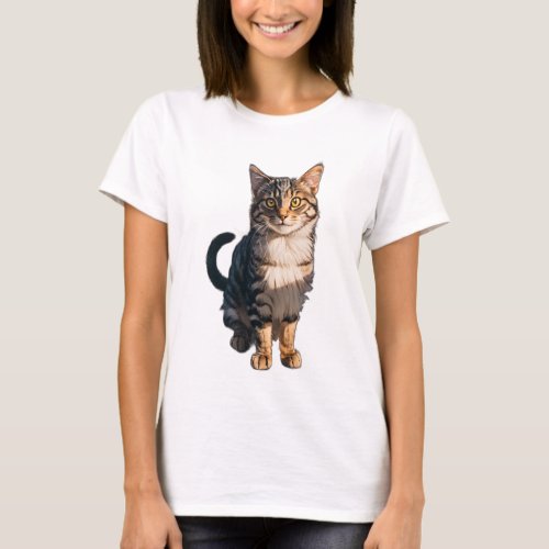 Captivating Lihua Cat Standing in Proud  T_Shirt