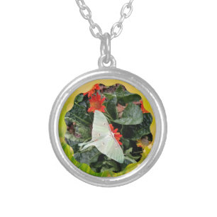 Captivating Luna Moth Silver Plated Necklace