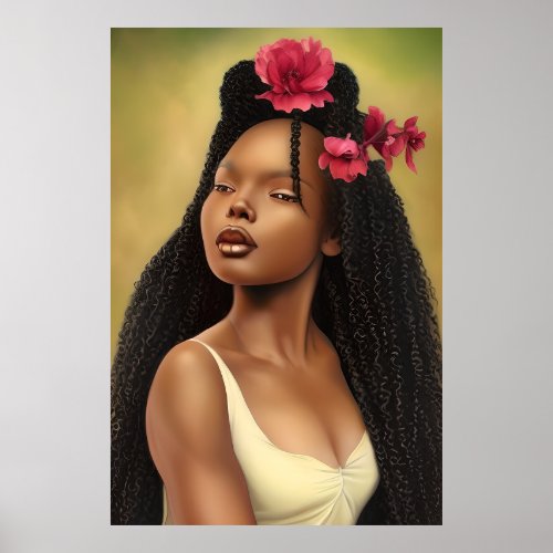 Captivating Soulful Afrocentric Black Art Poster