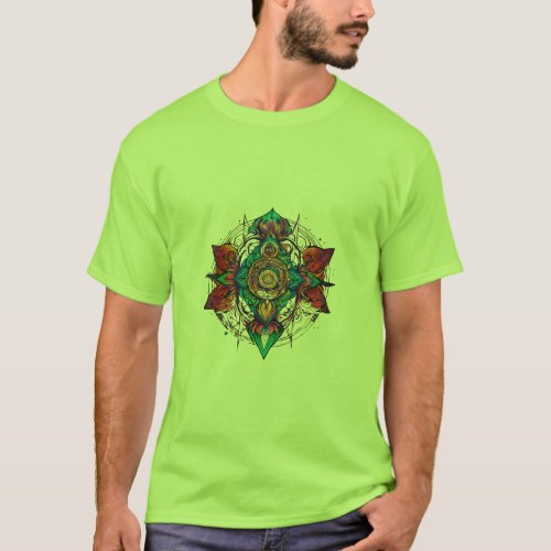 Captivating Tattoo_Style Rose Compass T_Shirt 