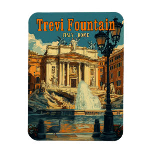 Captivating Trevi Fountain, Rome - Vintage Magnet
