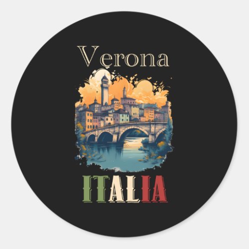 Captivating Verona Cityscape Of Italy Classic Round Sticker