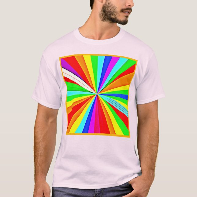 Captivating Vibrant Hues Colorful Pattern T-Shirt (Front)