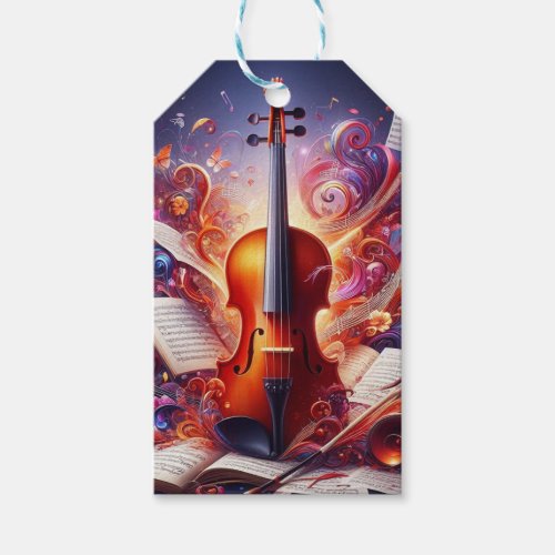 Captivating Violin Elegance Gift Tags