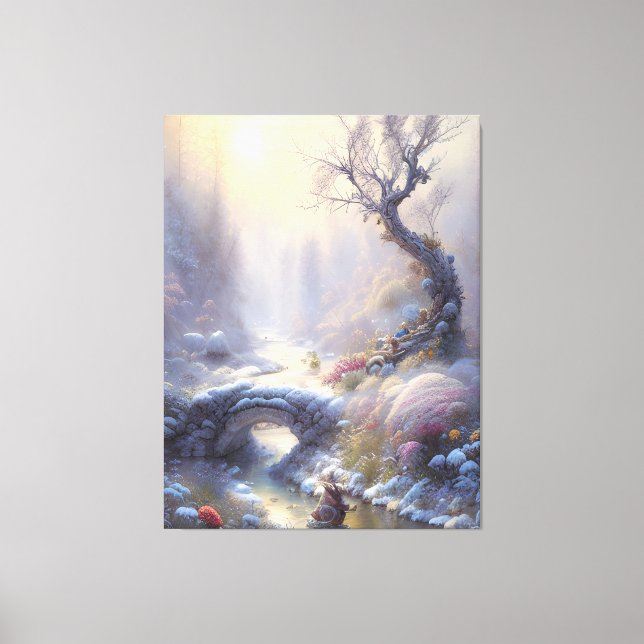 Captivating Winter Wonderland Landscape Art Canvas Print (Front)