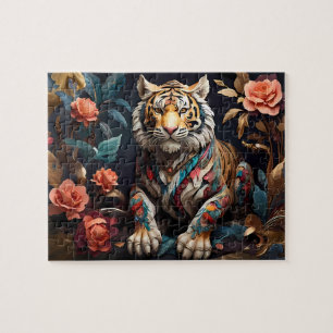 Captivatingly Cute & Beautiful Wild Tiger's Gaze Jigsaw Puzzle
