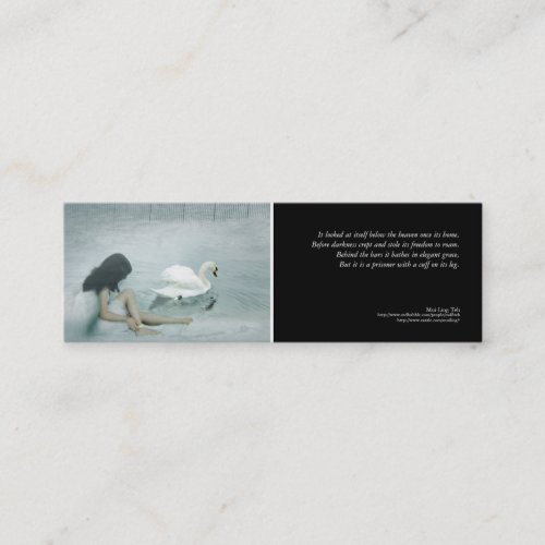 Captive Angel poetry bookmark Mini Business Card