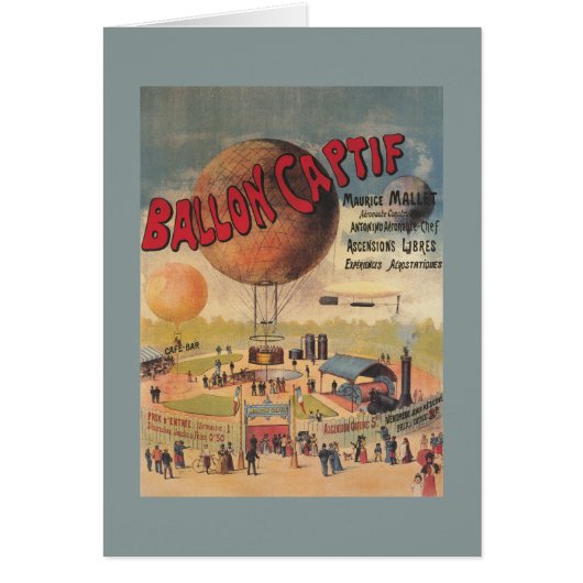 Captive Balloon Rides at a Exposition Poster Cards (Front)