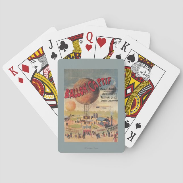 Captive Balloon Rides at a Exposition Poster Poker Cards (Back)