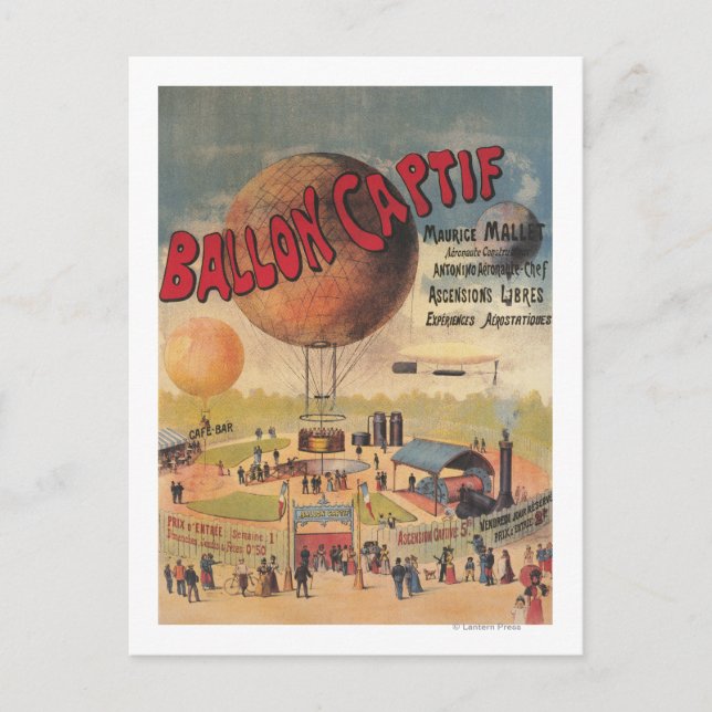 Captive Balloon Rides at a Exposition Poster Postcard (Front)