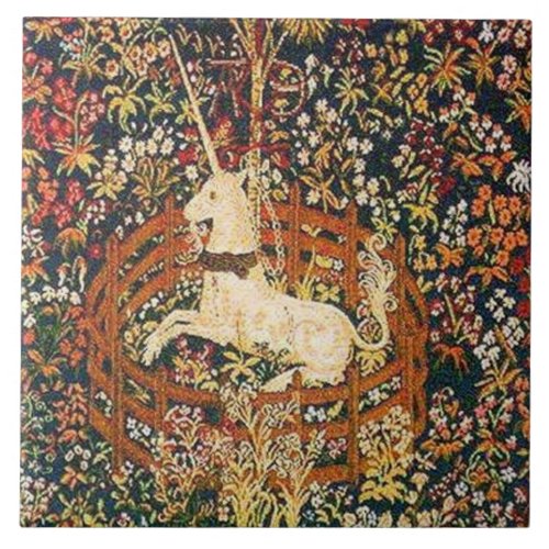 captive unicorn ceramic tile