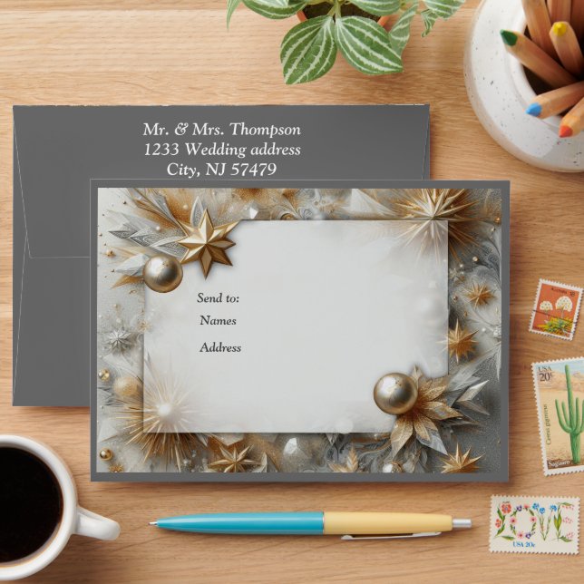 Capture Art Winter Scene & Snow and Ice Crystals Envelope (Desk)