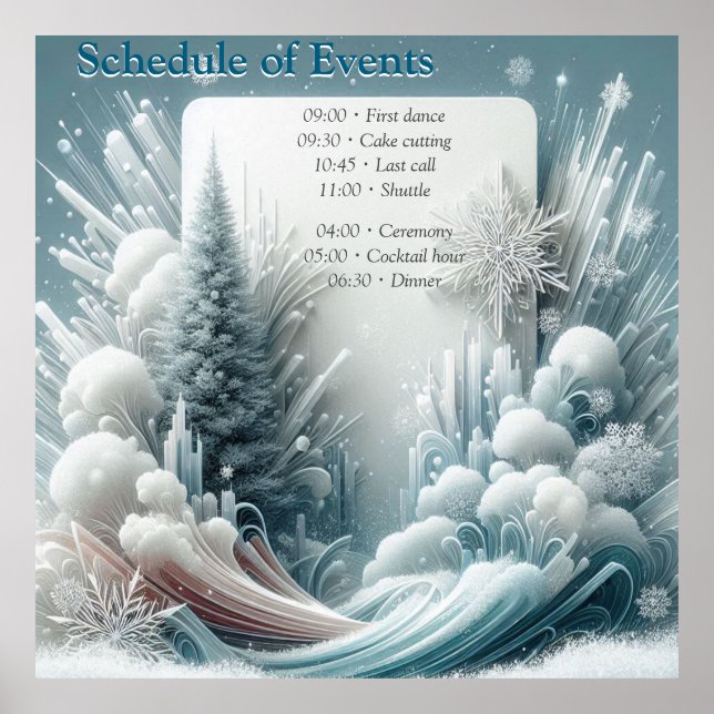 Capture Art Winter Scene & Snow and Ice Crystals Poster (Front)