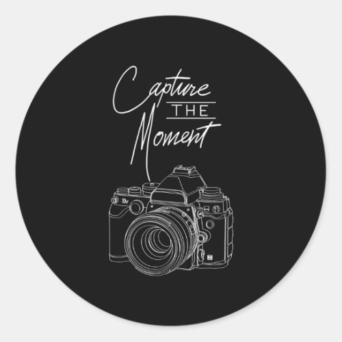 Capture Moment Camera Photography Photographer Classic Round Sticker