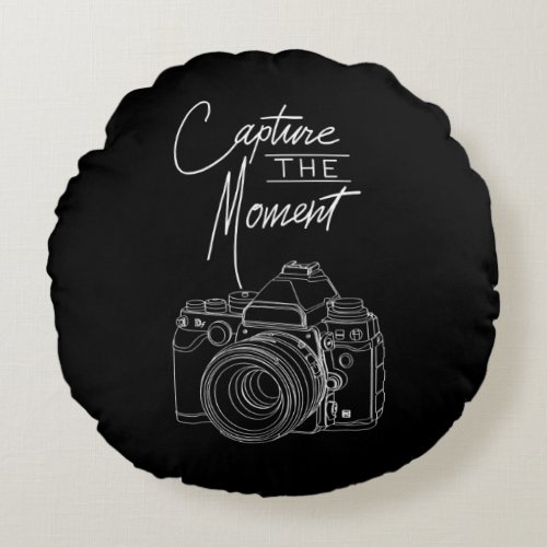 Capture  Moment Camera Photography Photographer Round Pillow