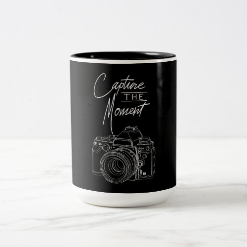 Capture  Moment Camera Photography Photographer Two_Tone Coffee Mug