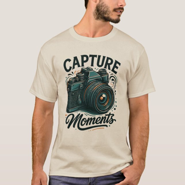 Capture Moments Retro Camera Art T-Shirt (Front)