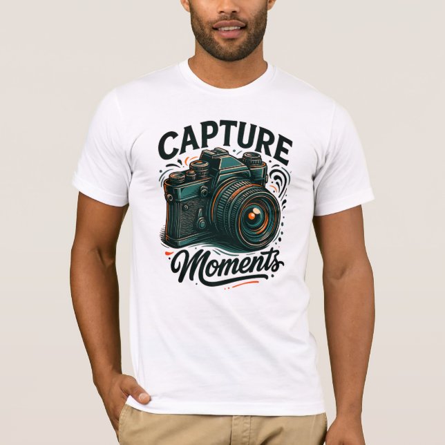 Capture Moments Retro Camera Art T-Shirt (Front)