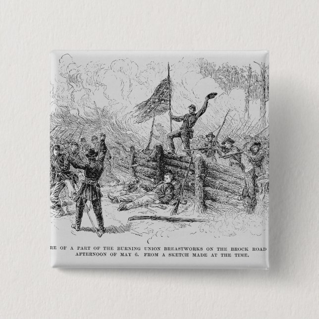 Capture of a part of the burning union pinback button (Front)