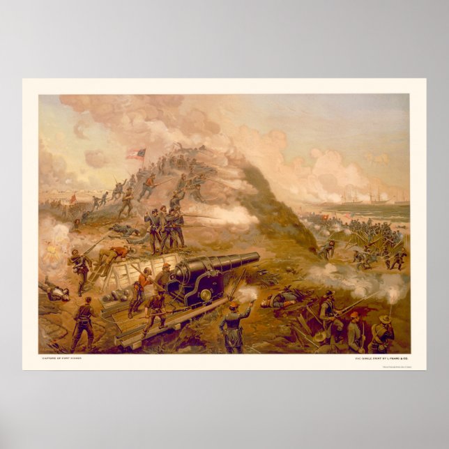Capture of Fort Fisher by L. Prang & Company 1887 Poster (Front)