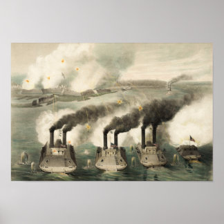 Capture Of Fort Henry By Union Ironclads - 1862 Poster