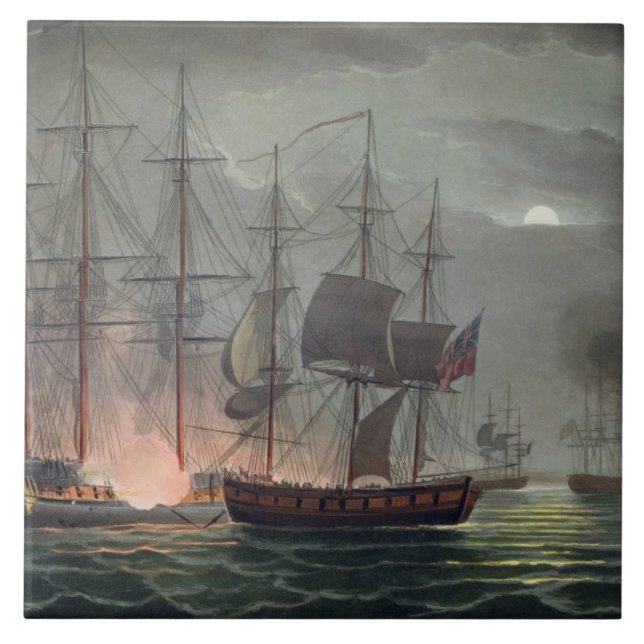 Capture of La Desiree, July 7th 1800, from 'The Na Tile (Front)