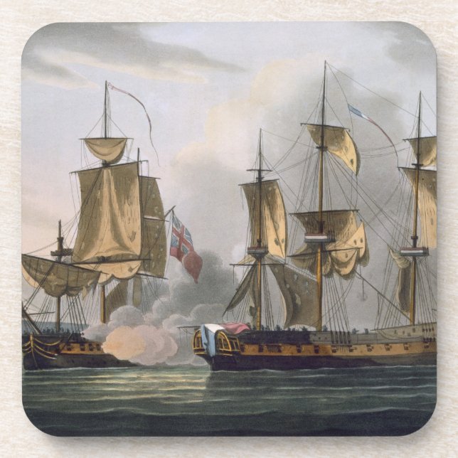 Capture of La Reunion, October 21st 1793, from 'Th Beverage Coaster (Front)