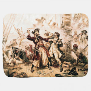 Capture, Pirate Blackbeard, Queen Anne's Revenge Baby Blanket