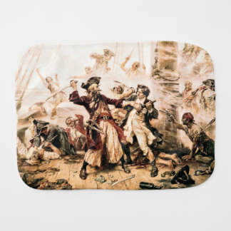 Capture, Pirate Blackbeard, Queen Anne's Revenge Baby Burp Cloth