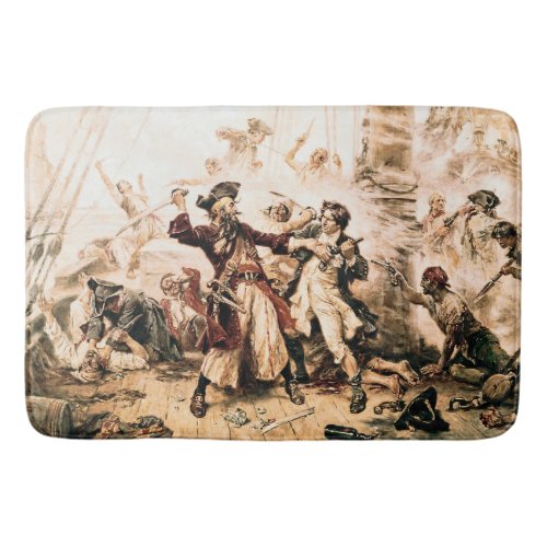 Capture Pirate Blackbeard Queen Annes Revenge Bath Mat