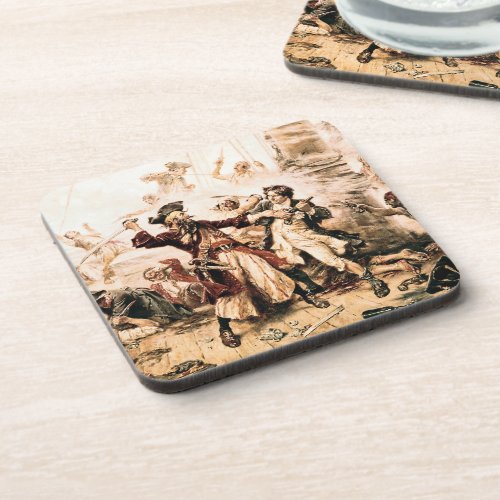 Capture Pirate Blackbeard Queen Annes Revenge Beverage Coaster