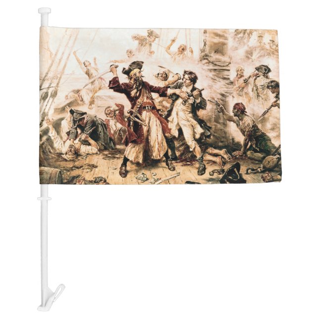Capture, Pirate Blackbeard, Queen Anne's Revenge Car Flag (Front)