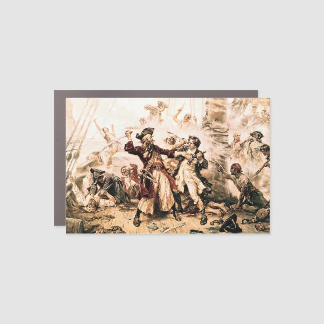 Capture, Pirate Blackbeard, Queen Anne's Revenge Car Magnet (Front)