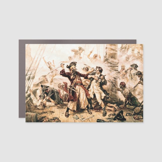 Capture, Pirate Blackbeard, Queen Anne's Revenge Car Magnet (Front)