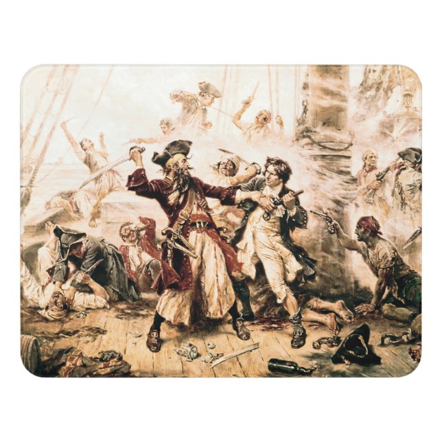 Capture, Pirate Blackbeard, Queen Anne's Revenge Door Sign (Contemporary Front)