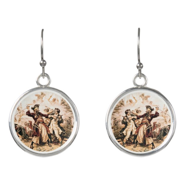 Capture, Pirate Blackbeard, Queen Anne's Revenge Earrings (Front)
