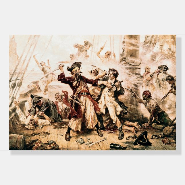 Capture, Pirate Blackbeard, Queen Anne's Revenge Foam Board (Back)