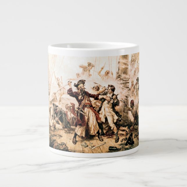 Capture, Pirate Blackbeard, Queen Anne's Revenge Giant Coffee Mug (Front)