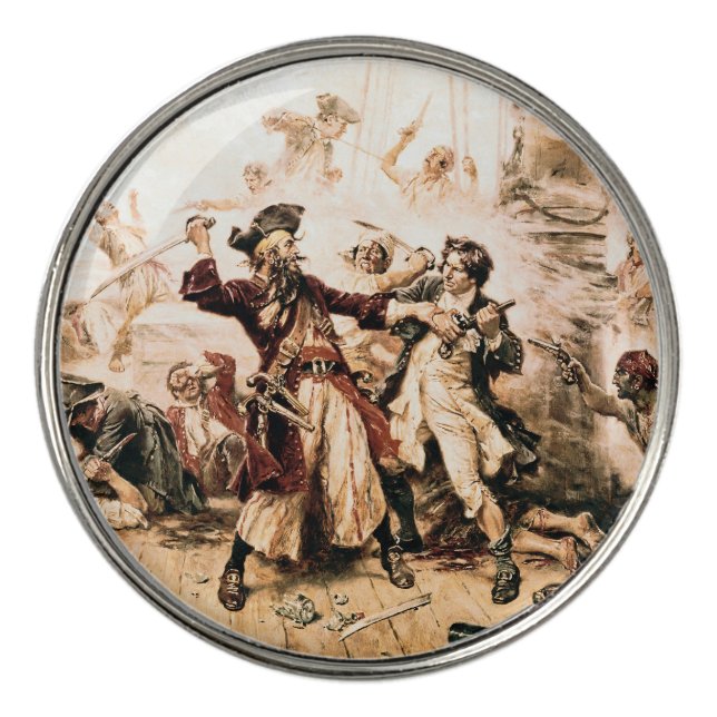 Capture, Pirate Blackbeard, Queen Anne's Revenge Golf Ball Marker (Front)