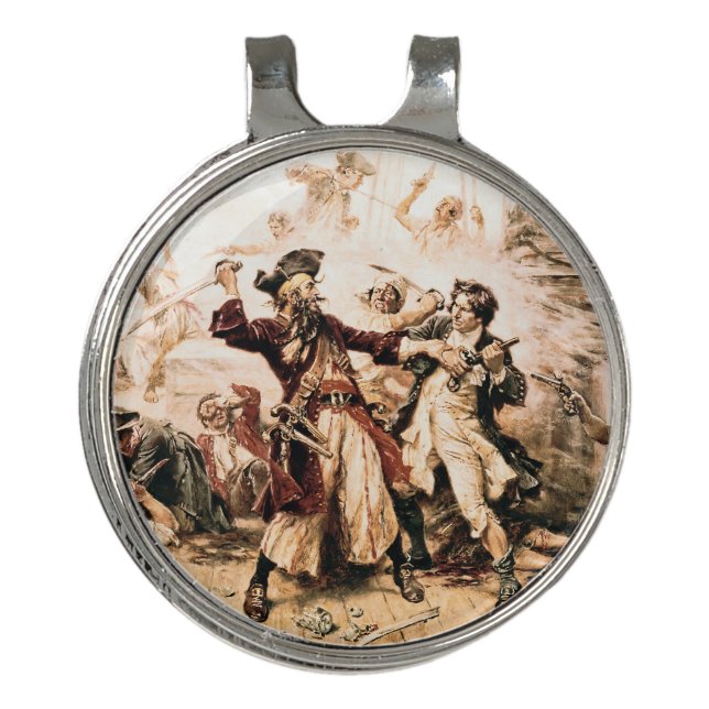 Capture, Pirate Blackbeard, Queen Anne's Revenge Golf Hat Clip (Front)