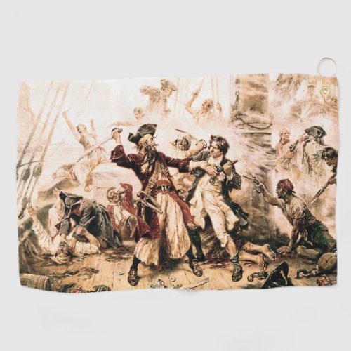 Capture Pirate Blackbeard Queen Annes Revenge Golf Towel