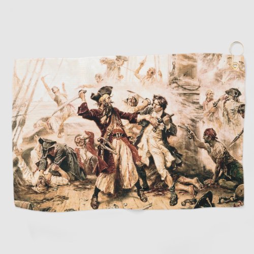 Capture Pirate Blackbeard Queen Annes Revenge Golf Towel