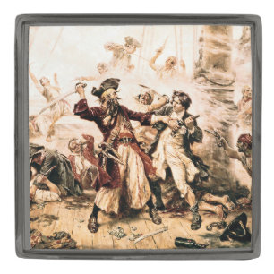 Capture, Pirate Blackbeard, Queen Anne's Revenge Gunmetal Finish Lapel Pin