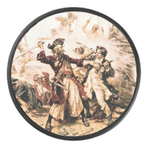 Capture, Pirate Blackbeard, Queen Anne's Revenge Hockey Puck
