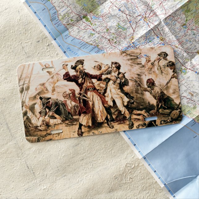 Capture, Pirate Blackbeard, Queen Anne's Revenge License Plate (In Situ)