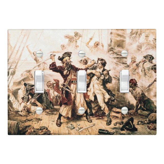 Capture, Pirate Blackbeard, Queen Anne's Revenge Light Switch Cover (In Situ)