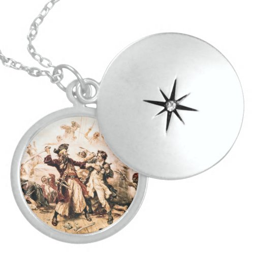 Capture Pirate Blackbeard Queen Annes Revenge Locket Necklace