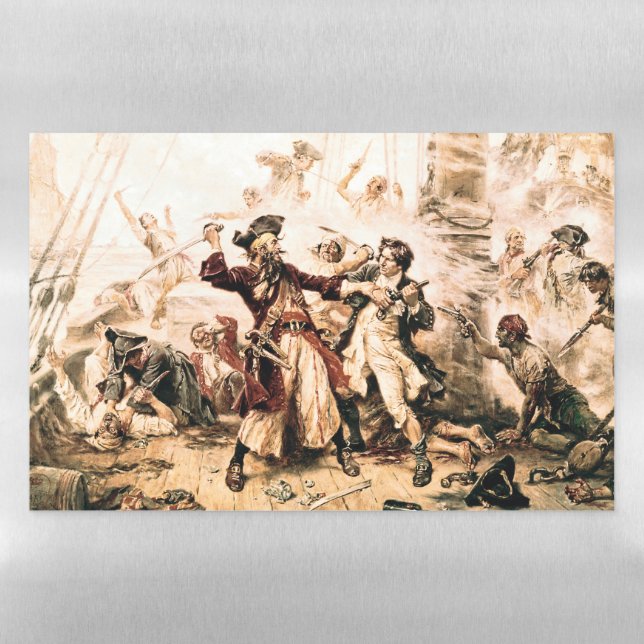 Capture, Pirate Blackbeard, Queen Anne's Revenge Magnetic Dry Erase Sheet (Horizontal)